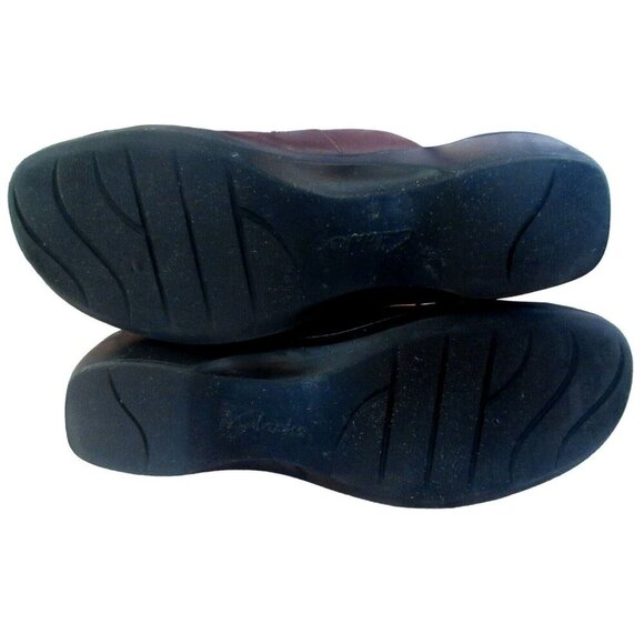 Clarks May Flower Leather Slip On Dark Brown Top Stitched Clogs Shoes Sz 9 M - Picture 8 of 9